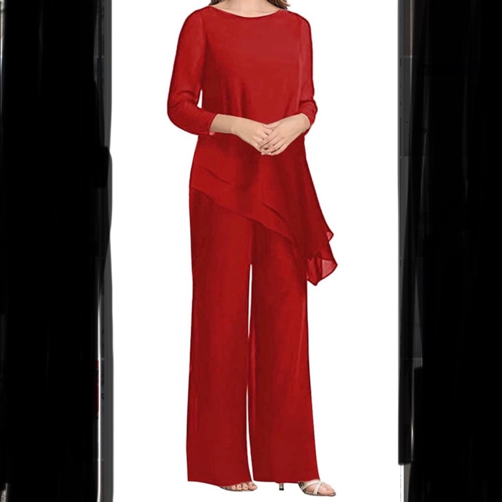 Women’s Chiffon Pantsuit in Red